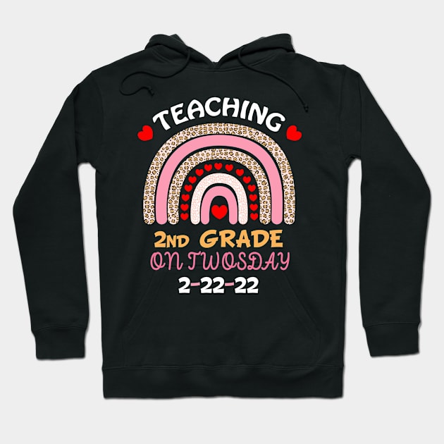 teaching 2nd grade on twosday 2222022 Hoodie by soufibyshop